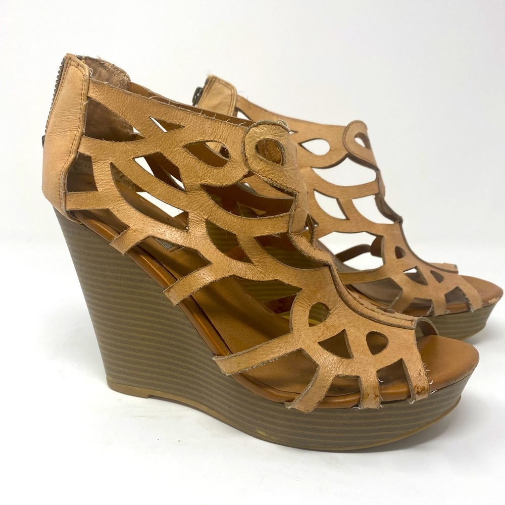 Steve Madden Brown Leather Wedge